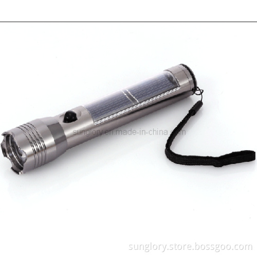 Aluminum LED Flashlight with Solar Power